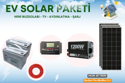 1200 Watt Güneş Enerjili Mini Buzdolabı + Led TV Hazır Solar Paketi - BataryaBank