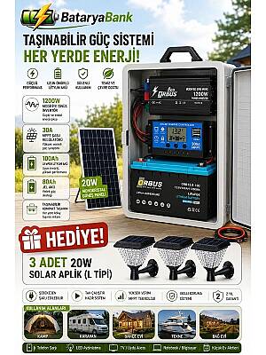 205W Güneş Enerjisi Seti 100Ah LiFePO4 Lityum Akülü – Mini Buzdolabı, TV, Aydınlatma ve Telefon Şarj Sistemi - 1