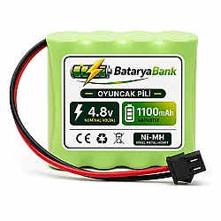 4.8V 1100mAh Oyuncak Araba Pili Siyah Soketli Şarjlı Batarya - BataryaBank