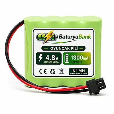 4.8V 1300mAh Oyuncak Araba Pili Bataryası Siyah Soket | Uzun Ömürlü Şarjlı Pil - 1