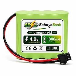 4.8V 1800mAh Oyuncak Araba Pili Bataryası Siyah Soket | Şarjlı Yedek Akü - BataryaBank
