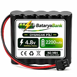 4.8V 2200mAh Oyuncak Pili Siyah Soket Şarjlı Batarya | RC Araba ve Oyuncak Aküsü - BataryaBank