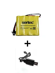 4.8V 800mAh Siyah Soketli Oyuncak Araba Pili + USB Şarj Cihazı Şarjlı RC Pil Seti - BataryaBank