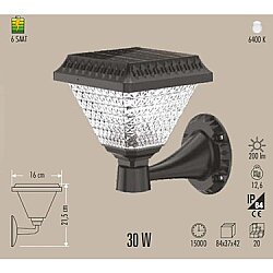 50W Solar Armatür Duvar Tipi Sensörlü | Güneş Enerjili Dış Mekan Aydınlatma - 2