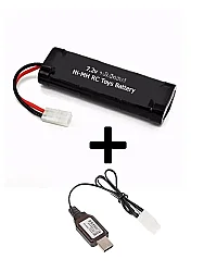 7.2V 2200mAh Tamiya Soketli Oyuncak Araba Pili + USB Şarj Cihazı RC Araba Batarya Seti - BataryaBank
