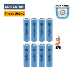 8 Adet Aspilsan INR18650A28 3.7V 2800mAh 25A Discharge Şarjlı Li-ion Pil - BataryaBank