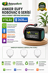 Anker Eufy RoboVac G Serisi (G10 / G20 / G30) Uyumlu Robot Süpürge Bataryası 14.4V 2600mAh Li-ion Şarj Edilebilir Pil - BataryaBank