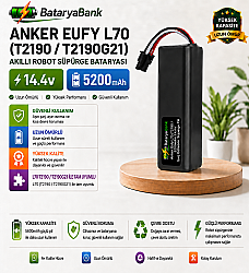 Anker Eufy RoboVac T2190 / T2190G21 Uyumlu Robot Süpürge Bataryası 14.4V 5200mAh Li-ion Yüksek Performanslı Pil - BataryaBank