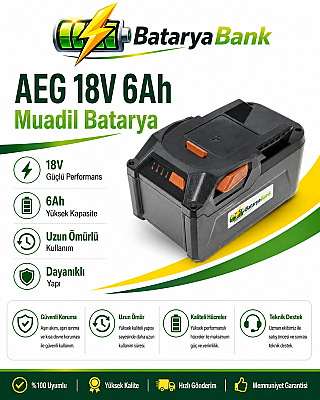 BataryaBank AEG 18V 6Ah Li-ion Muadil Matkap Bataryası - 1