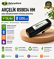 BataryaBank Arçelik RS9034 HM 14.4V 5200mAh Şarj Edilebilir Robot Süpürge Bataryası - BataryaBank