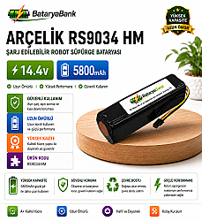 BataryaBank Arçelik RS9034 HM 14.4V 5800mAh Şarj Edilebilir Robot Süpürge Bataryası - BataryaBank