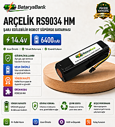 BataryaBank Arçelik RS9034 HM 14.4V 6400mAh Şarj Edilebilir Robot Süpürge Bataryası - BataryaBank