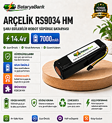 BataryaBank Arçelik RS9034 HM 14.4V 7000mAh Şarj Edilebilir Robot Süpürge Bataryası - BataryaBank
