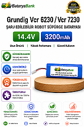 BataryaBank Grundig VCR 6230 / VCR 7230 Uyumlu Robot Süpürge Bataryası 14.4V 3200mAh Li-ion Pil - BataryaBank