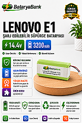 BataryaBank Lenovo E1 Uyumlu 14.4V 3200mAh Li-ion Şarj Edilebilir Robot Süpürge Bataryası - BataryaBank