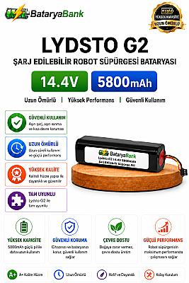 BataryaBank Lydsto G2 Uyumlu Robot Süpürge Bataryası 14.4V 5800mAh Li-ion Şarj Edilebilir Süpürge Pili - 1