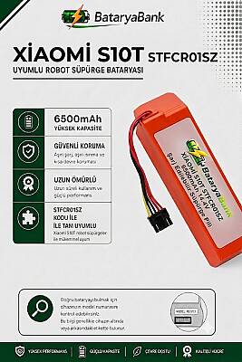 BataryaBank Mi Robot Vacuum S10T Uyumlu Robot Süpürge Bataryası 14.4V 6500mAh Li-ion Yüksek Kapasiteli Yedek Pil - 1