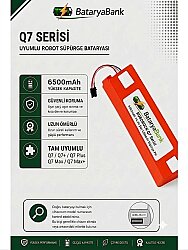 BataryaBank Roborock Q7 / Q7+ / Q7 Plus / Q7 Max / Q7 Max+ Uyumlu Robot Süpürge Bataryası 14.4V 6500mAh Li-ion Yüksek Kapasiteli Şarj Edilebilir Pil - BataryaBank