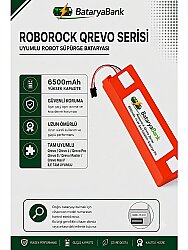 BataryaBank Roborock Qrevo / Qrevo L / Qrevo Pro / Qrevo S / Qrevo Master / Qrevo MaxV Uyumlu Robot Süpürge Bataryası 14.4V 6500mAh Li-ion Yüksek Kapasiteli Pil - BataryaBank