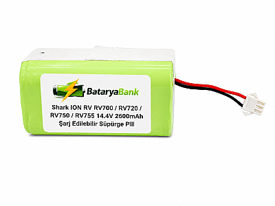 BataryaBank Shark ION RV700 / RV720 / RV750 / RV755 Uyumlu Robot Süpürge Bataryası 14.4V 2600mAh Li-ion - 2