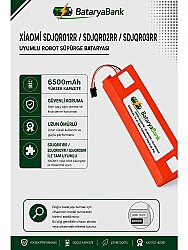 BataryaBank Xiaomi SDJQR01RR / SDJQR02RR / SDJQR03RR Uyumlu Robot Süpürge Bataryası 14.4V-14.8V 6500mAh Li-ion Yüksek Kapasiteli Pil - BataryaBank
