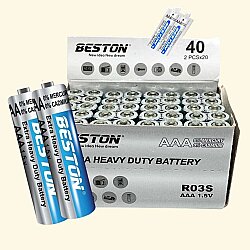 Beston AAA 1.5V Çinko Karbon İnce Kalem Pil 40'lı Kutu - Beston