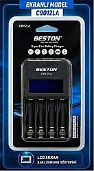 Beston C9012LA 4'lü AA/AAA Pil Şarj Aleti Dijital Ekranlı | Akıllı Pil Şarj Cihazı - 2