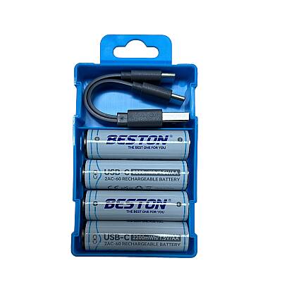 Beston USB 1.5V AA Lithium Şarjlı Pil | Yüksek Kapasiteli USB-C Şarjlı AA Pil 2200mah - 1
