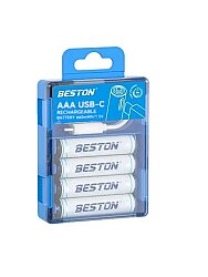 Beston USB 1.5V AAA İnce Lithium Şarjlı Pil 660mAh | Şarj Cihazı Gerektirmez - Beston
