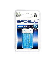 EFCELL 9V 250mAh Ni-MH Şarj Edilebilir Pil | 9 Volt Şarjlı Pil - Efcell