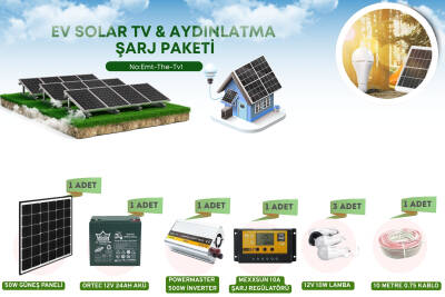Güneş Enerji Sistem (TV - Aydınlatma - Cep Telefonu Şarjı - PC Şarjı) - 2