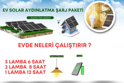 Kamp ve Piknik için Solar Güneş Enerjili Lamba ve Şarj Seti - 3