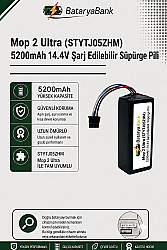 Mi Mop 2 Ultra (STYTJ05ZHM) Uyumlu Robot Süpürge Bataryası 14.4V 5200mAh Li-ion Yedek Pil - BataryaBank