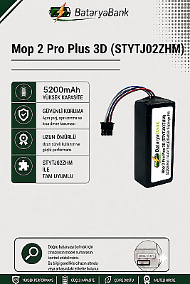 Mi Mop Pro 2 Plus 3D (STYTJ02ZHM) Uyumlu Robot Süpürge Bataryası 14.4V 5200mAh Li-ion Yedek Pil - 1
