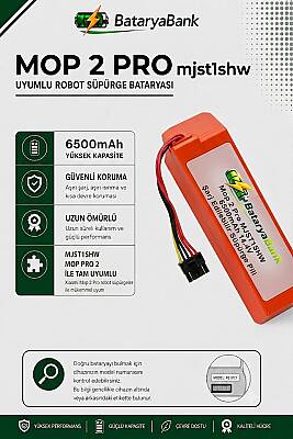 Mi Mop Pro 2 (MJST1SHW) Uyumlu Robot Süpürge Bataryası 14.4V 6500mAh Li-ion Yüksek Kapasiteli Yedek Pil - 1