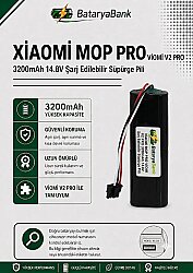 Mi Robot Vacuum Mop Pro / Viomi V2 Pro Uyumlu Robot Süpürge Bataryası 14.4V 3200mAh Li-ion Yedek Pil - BataryaBank