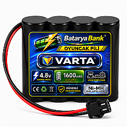 Varta 4.8V 1600mAh Oyuncak Pili Siyah Soket Alman Menşei Şarjlı Ni-MH Batarya - BataryaBank